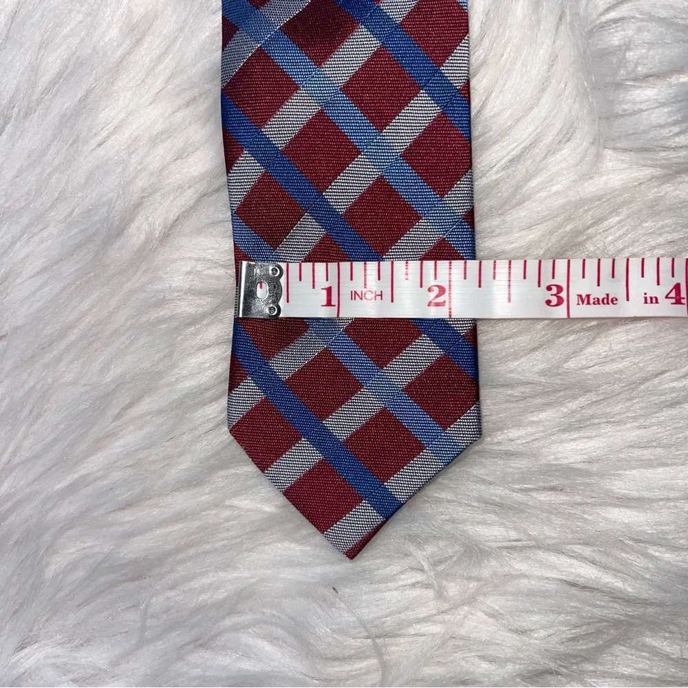 Unbranded Kids Clip On Tie Maroon & Blue Striped